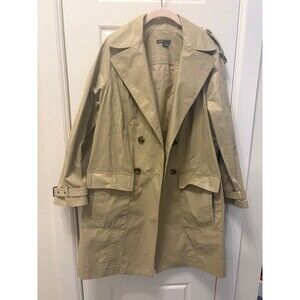 Vince Khaki Waxed Trench Coat Small
